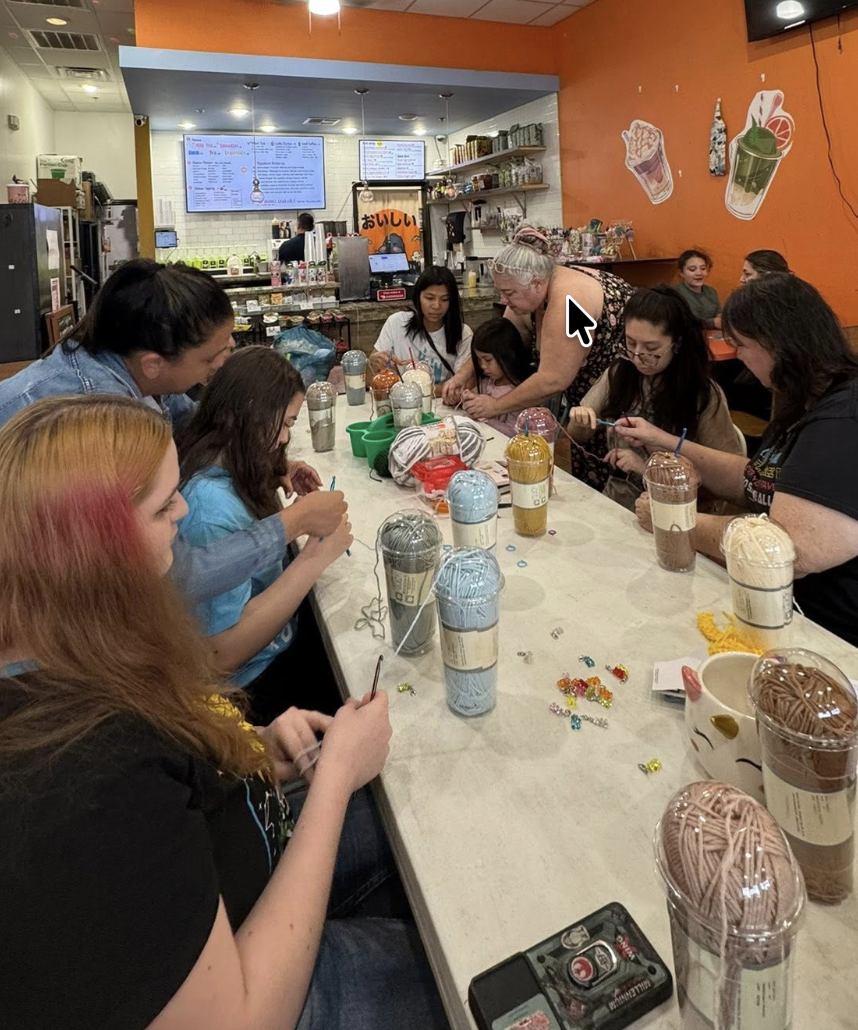 Holy Smocks art night at Cafe Boba in Princeton, Texas